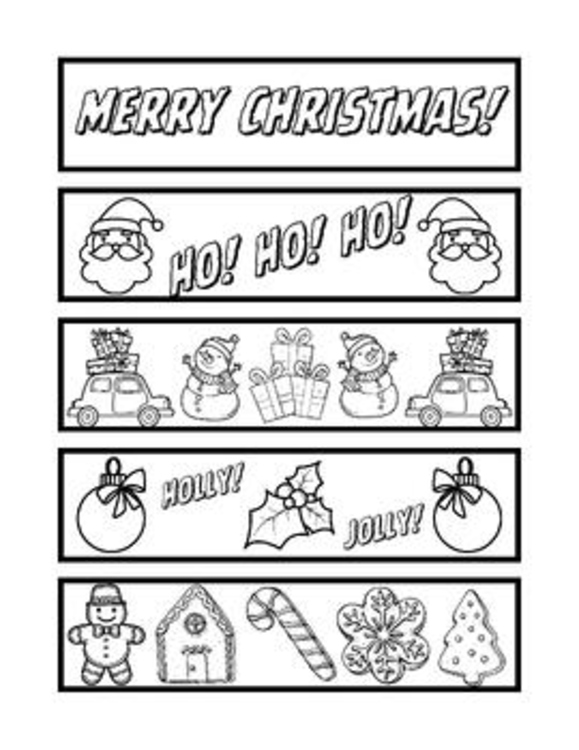 COLOR ME! Christmas Bookmarks SET #1 300 dpi