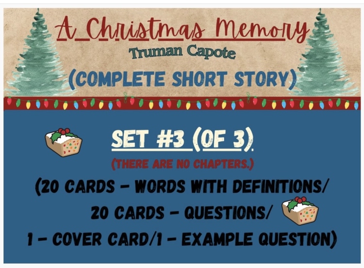 A Christmas Memory (Truman Capote) Vocabulary Boom™ Cards Set #3 (of 3) 42 Cards