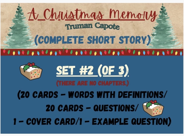 A Christmas Memory (Truman Capote) Vocabulary Boom™ Cards Set #2 (of 3) 42 Cards