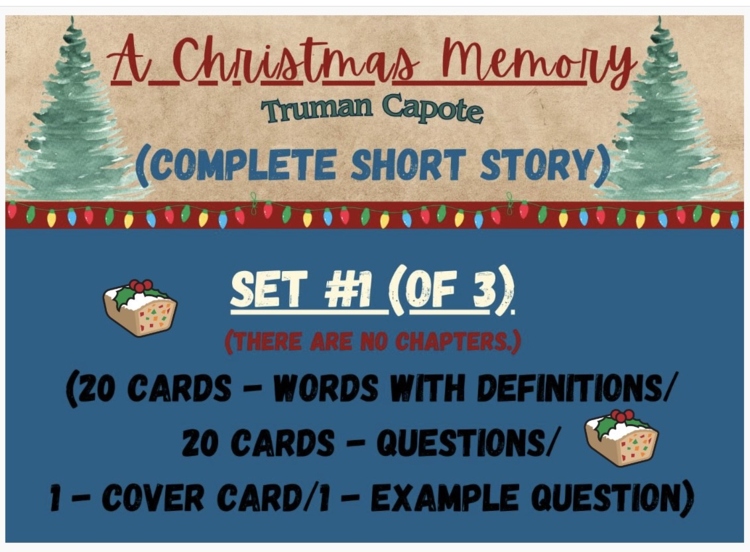A Christmas Memory (Truman Capote) Vocabulary Boom™ Cards Set #1 (of 3) 42 Cards