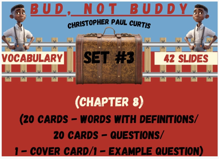 Bud, Not Buddy Vocabulary Boom™ Cards Set #3 (Chapter 8) 42 Cards