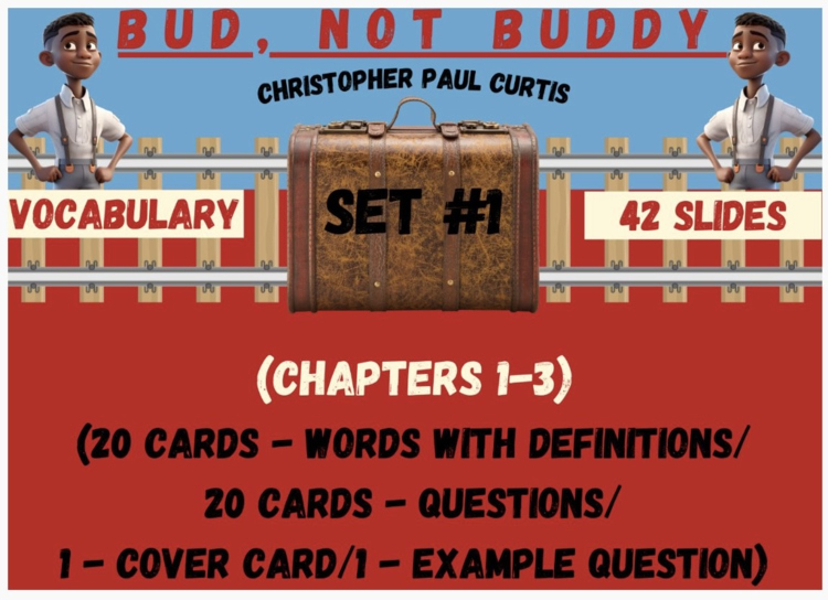 Bud, Not Buddy Vocabulary Boom™ Cards Set #1 (Chapters 1-3) 42 Cards