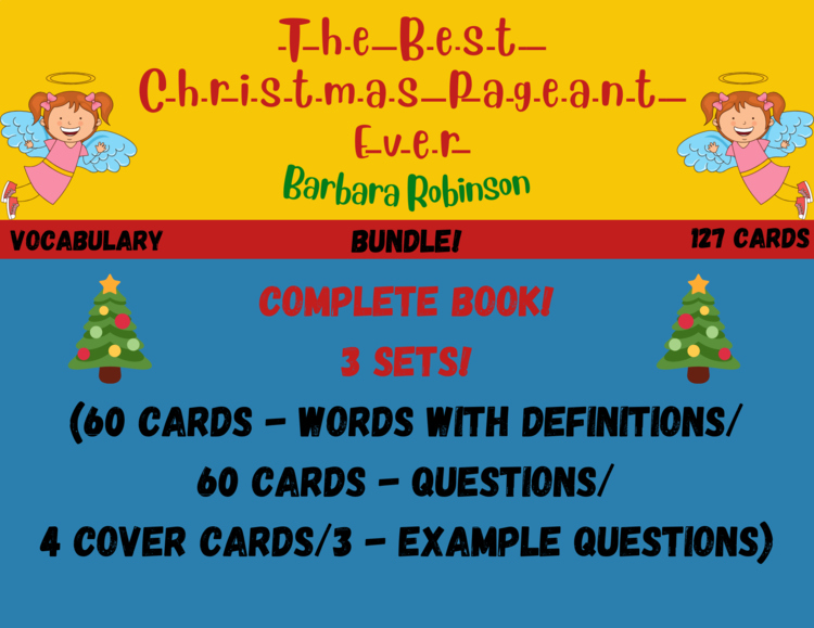 The Best Christmas Pageant Ever Vocabulary Boom™ Cards BUNDLE/3 SETS (127 CARDS)