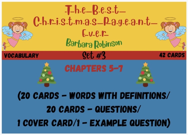 The Best Christmas Pageant Ever 42 Vocabulary Boom™ Cards (SET #3) Chapters 5-7