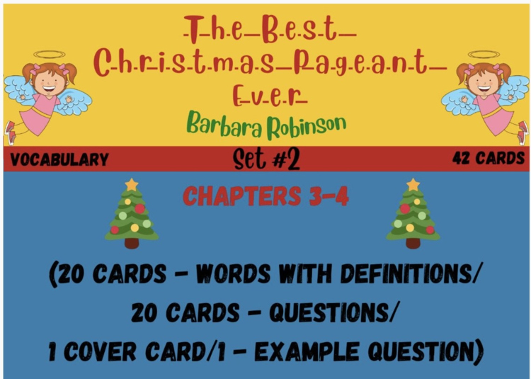 The Best Christmas Pageant Ever 42 Vocabulary Boom™ Cards (SET #2) Chapters 3-4