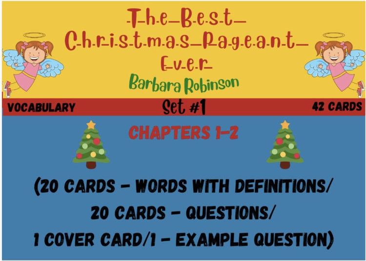 The Best Christmas Pageant Ever 42 Vocabulary Boom™ Cards (SET #1) Chapters 1-2