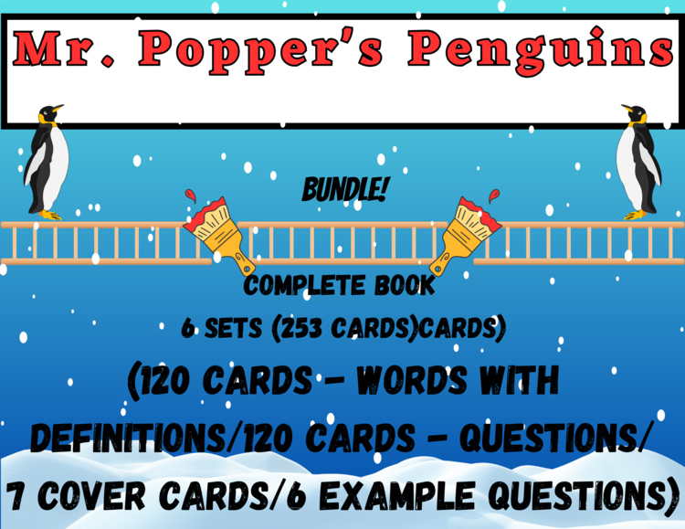 MR. POPPER'S PENGUINS Vocabulary Boom™ Cards BUNDLE/6 SETS (253 CARDS)
