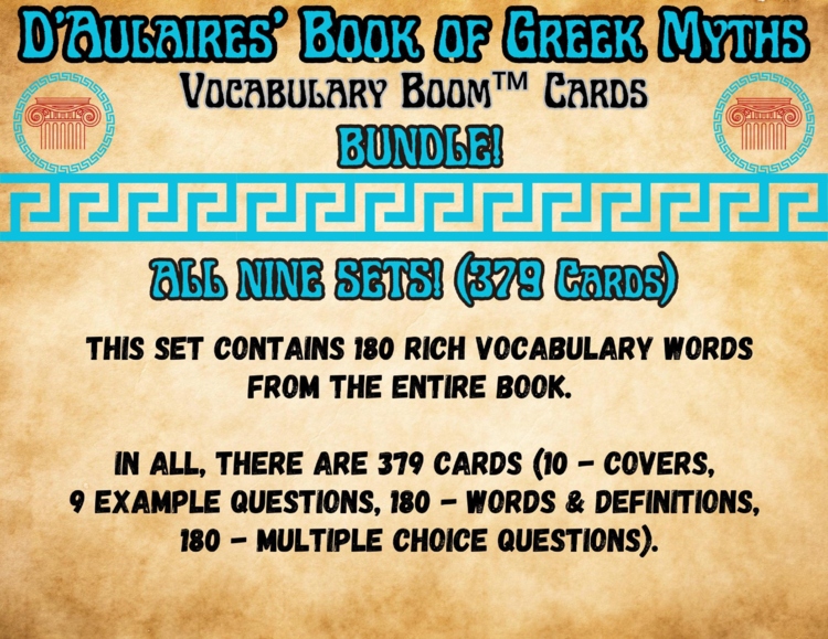 D'Aulaires' Book of Greek Myths Vocabulary Boom™ Cards BUNDLE/9 SETS