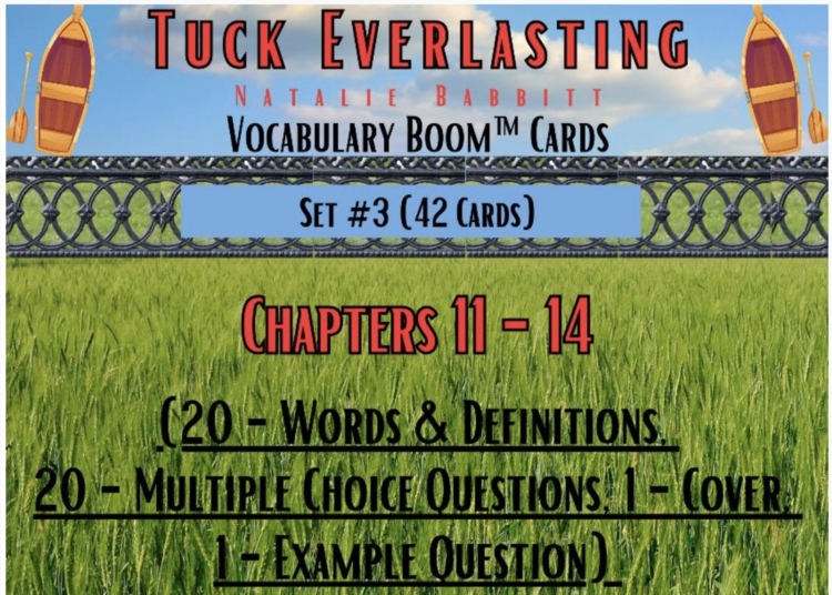 Tuck Everlasting Vocabulary Boom™ Cards Set #3 (Chapters 11-14) 42 Cards