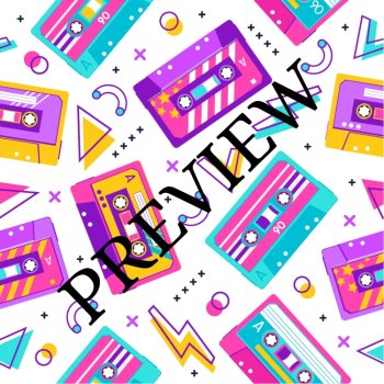 Totally Fab 80s Cassettes 14 Digital Wallpapers/Backgrounds 300 dpi, image 2