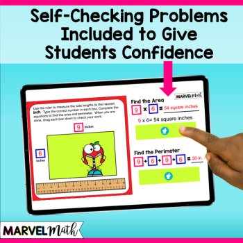 4th Grade - Finding Area and Perimeter with Rulers - Google Classroom TEKS 4.5D, image 3