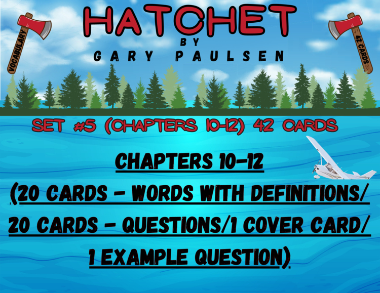 Hatchet Vocabulary Boom™ Cards Set #5 (Chapters 10-12) 42 Cards