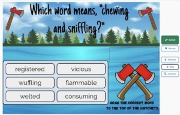 Hatchet Vocabulary Boom™ Cards Set #4 (Chapters 7-9) 42 Cards, image 3