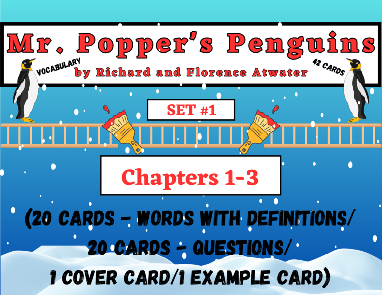Mr. Popper's Penguins Vocabulary Boom™ Cards Set #1 (Chapters 1-3) 42 Cards