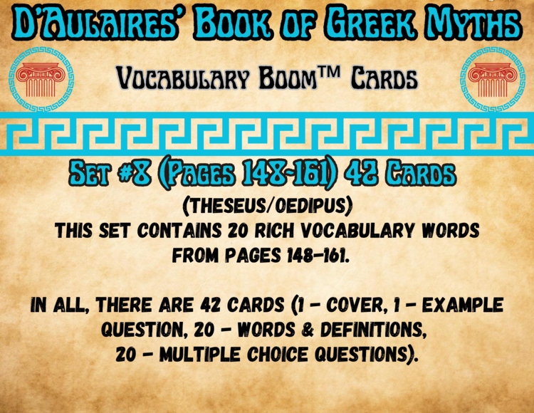 D'Aulaires' Book of Greek Myths Vocabulary Boom™ Cards Set #8 (Pages 148-161)