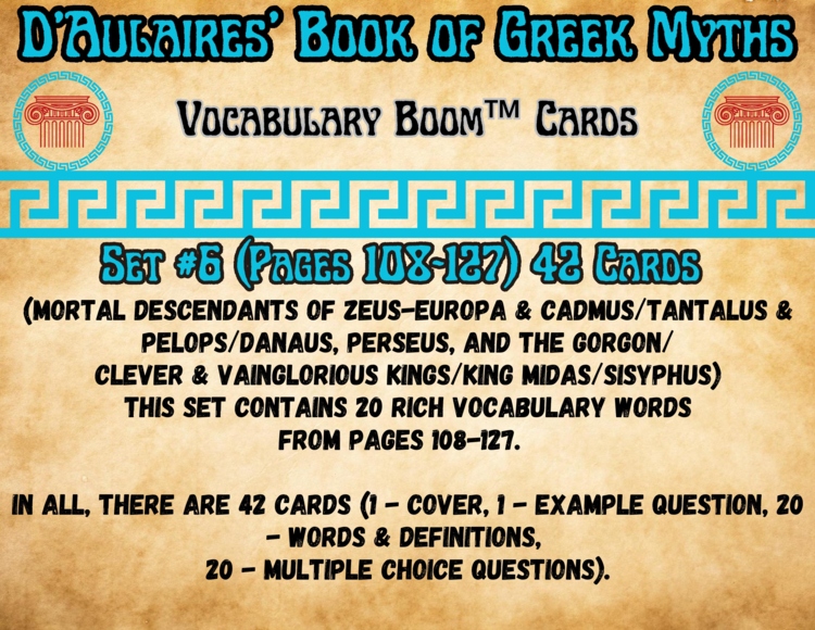 D'Aulaires' Book of Greek Myths Vocabulary Boom™ Cards Set #6 (Pages 108-127)