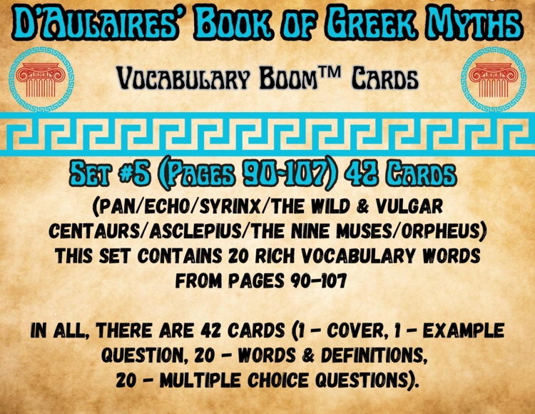 D'Aulaires' Book of Greek Myths Vocabulary Boom™ Cards Set #5 (Pages 90-107)