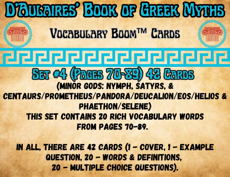 D'Aulaires' Book of Greek Myths Vocabulary Boom™ Cards Set #4 (Pages 70-89)