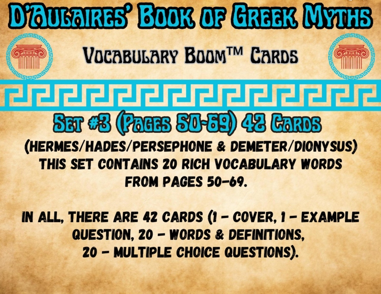 D'Aulaires' Book of Greek Myths Vocabulary Boom™ Cards Set #3 (Pages 50-69)