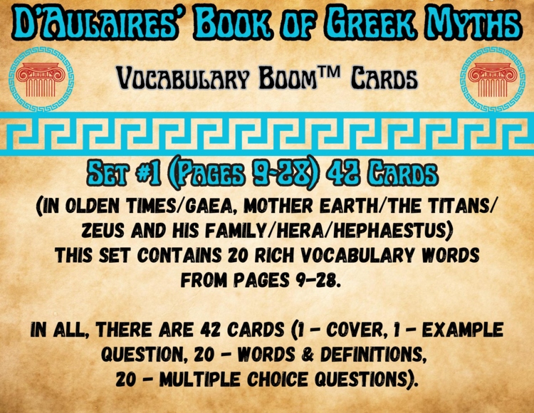 D'Aulaires' Book of Greek Myths Vocabulary Boom™ Cards Set #1 (Pages 9-28)
