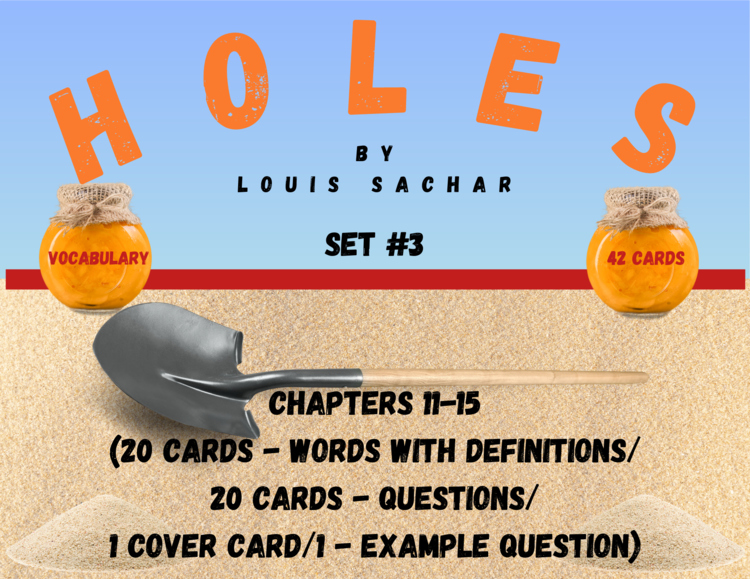 Holes Vocabulary Boom™ Cards Set #3 (Chapters 11-15) 42 Cards