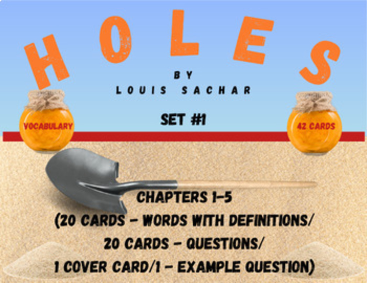 Holes Vocabulary Boom™ Cards Set #1 (Chapters 1-5) 42 Cards