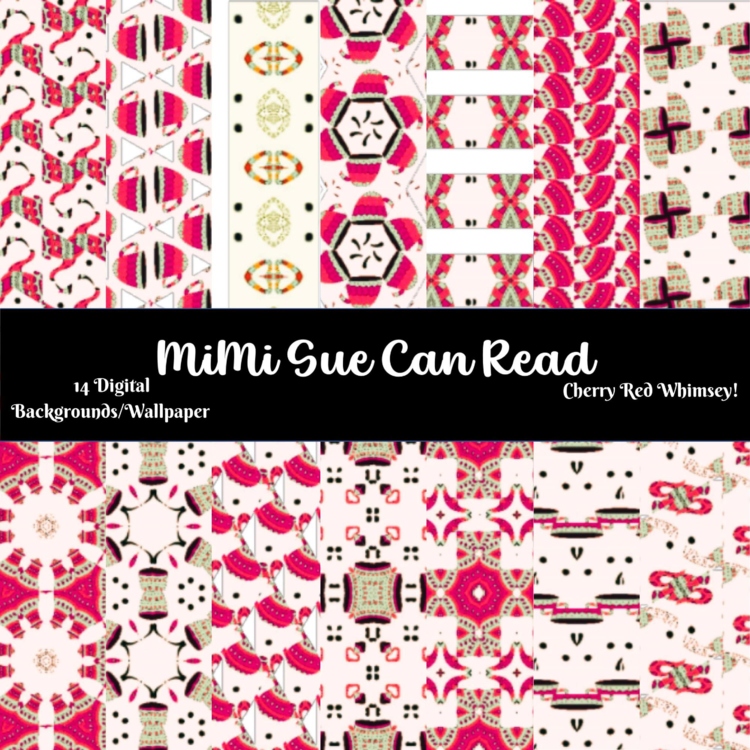 Cherry Red Whimsy! 14 Digital Backgrounds/Wallpapers 300 dpi