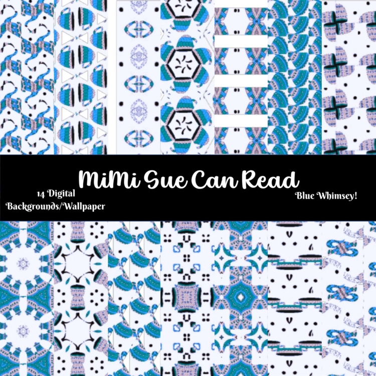 Blue Whimsy! 14 Digital Backgrounds/Wallpapers 300 dpi Multi-Color