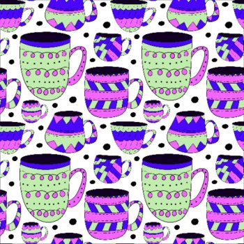 BOHO Teacups! 14 Digital Wallpapers/Backgrounds 300 dpi Multi-Color, image 3