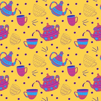 BOHO Teapots and Cups! 14 Digital Backgrounds/Wallpapers 300 dpi, image 2