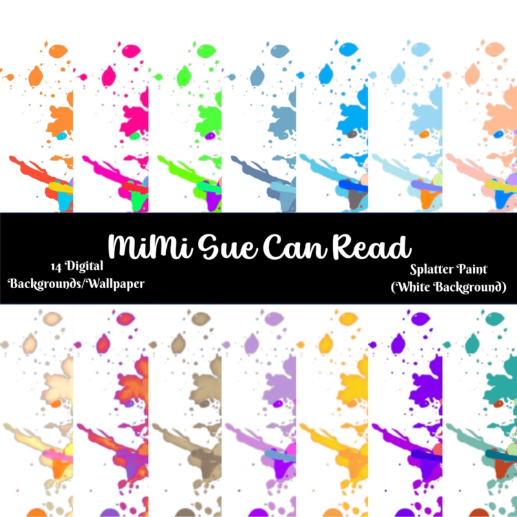 Splatter Paint (White Background) 14 Digital Backgrounds/Wallpapers 300 dpi