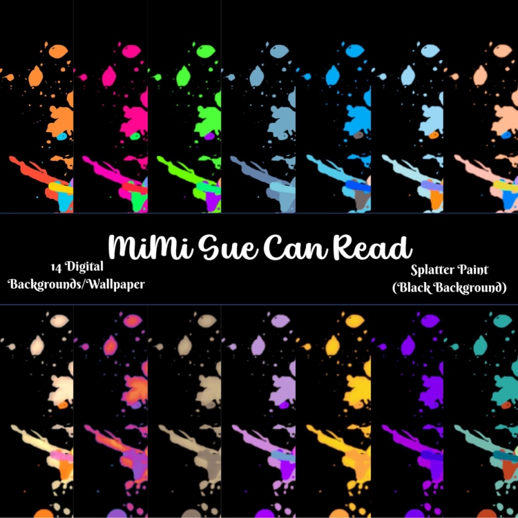 Splatter Paint (Black Background) 14 Digital Backgrounds/Wallpapers 300 dpi