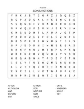 10 Parts of Speech-Themed Word Search Puzzles including Answers, image 2