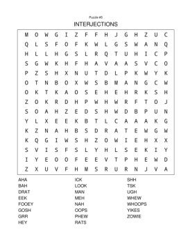 10 Parts of Speech-Themed Word Search Puzzles including Answers, image 3