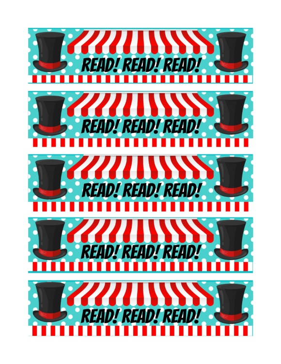 "Read! Read! Read!" Bookmarks Carnival/Circus-Themed REPRODUCIBLE 300 dpi
