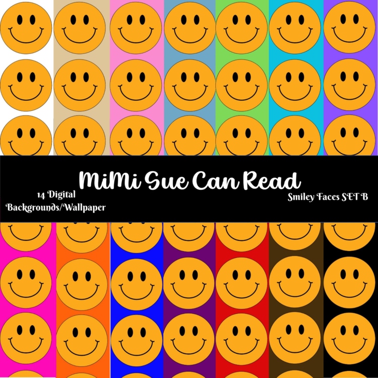 Smiley Faces Set B! 14 Digital Backgrounds/Wallpapers Multi-Colors