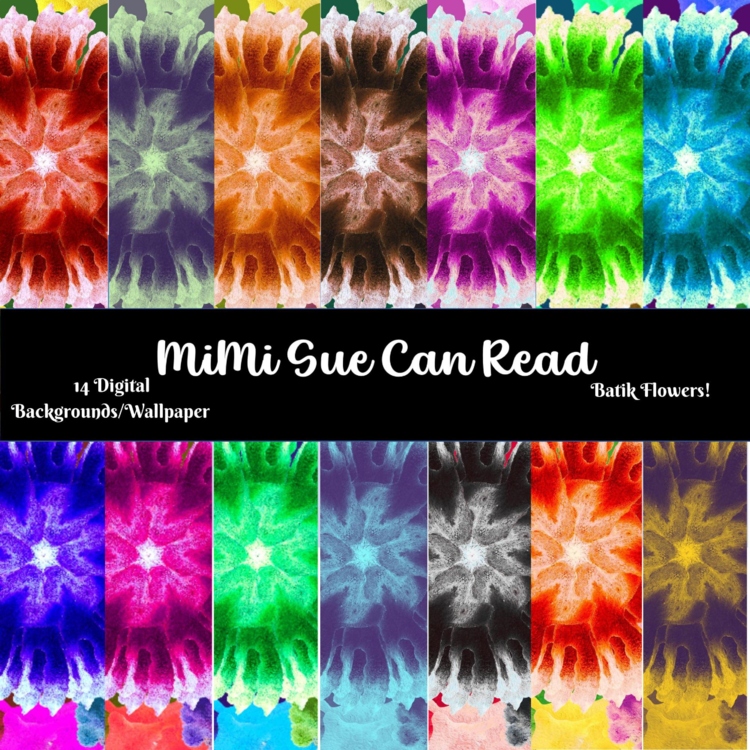 Batik Flowers! 14 Digital Backgrounds/Wallpapers Multi-Colors
