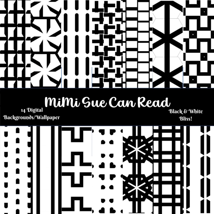 Black & White Bliss! 14 Digital Backgrounds/Wallpapers Multi-Colored