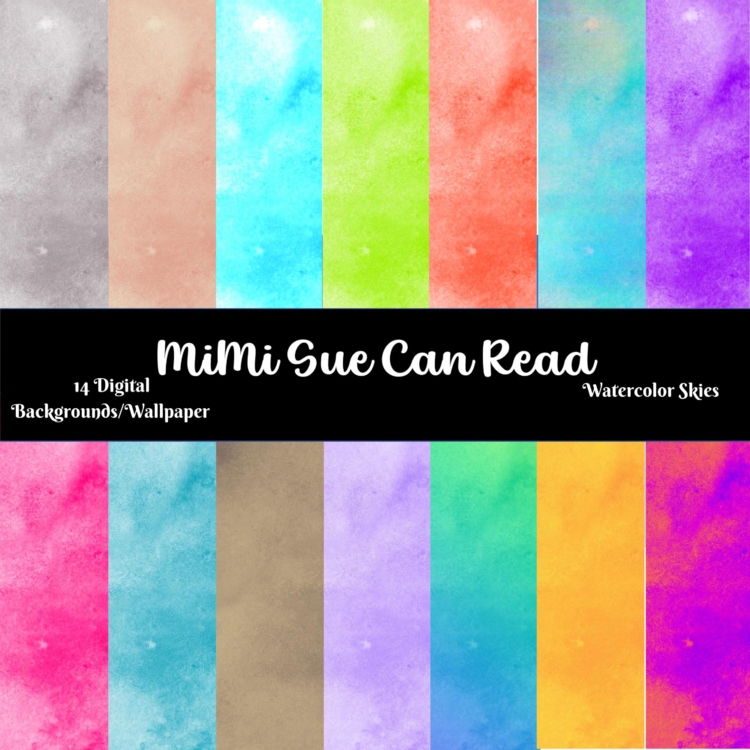 Watercolor Skies 14 Digital Backgrounds/Wallpapers Multi-Colored (300 dpi)