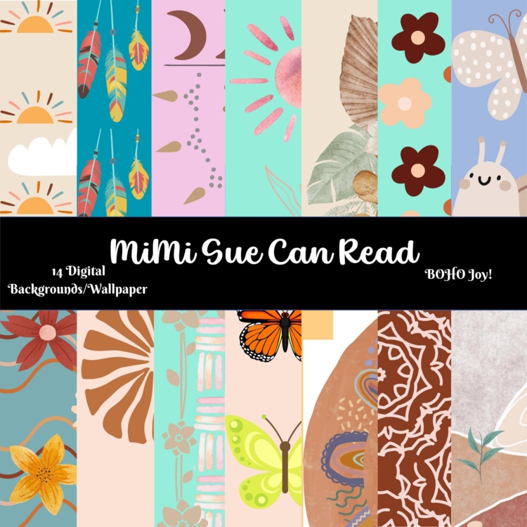 BOHO Joy! 14 Digital Backgrounds/Wallpapers (300 dpi) Flowers, Suns, & More!