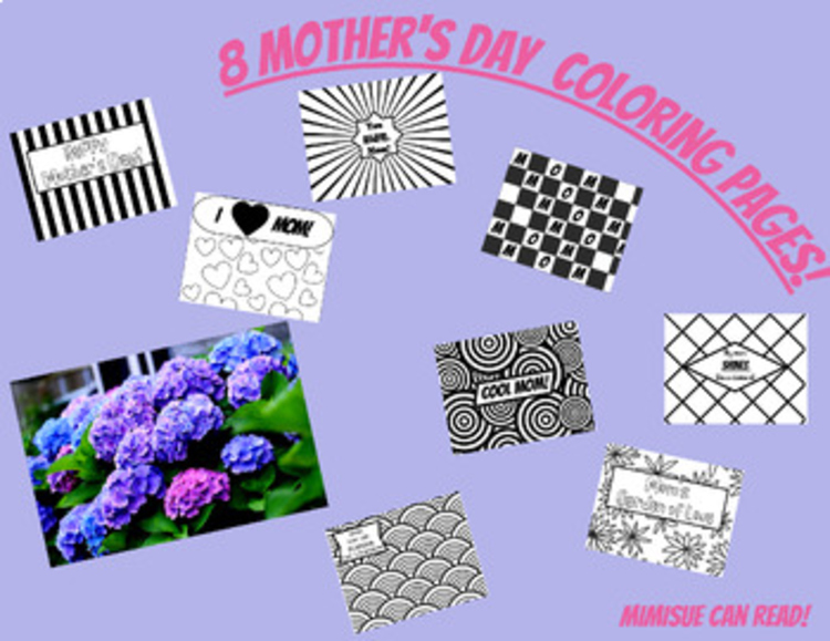 8 Mother's Day-Themed Coloring Pages!