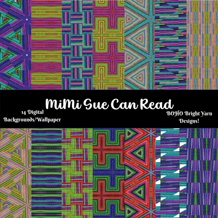 BOHO Bright Yarn Designs 14 Digital Backgrounds/Wallpapers