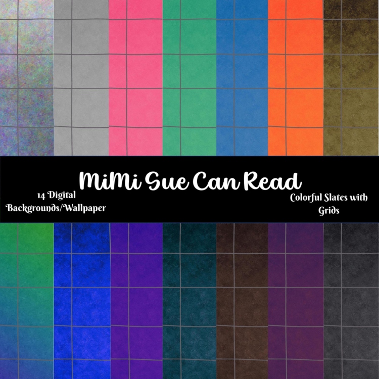 Colorful Slates with Grids! 14 Digital Backgrounds/Wallpapers (Chalkboard)