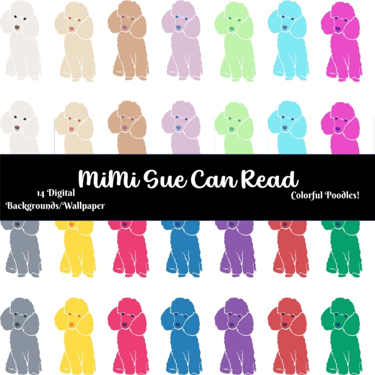 Colorful Poodles! 14 Digital Backgrounds/Wallpapers