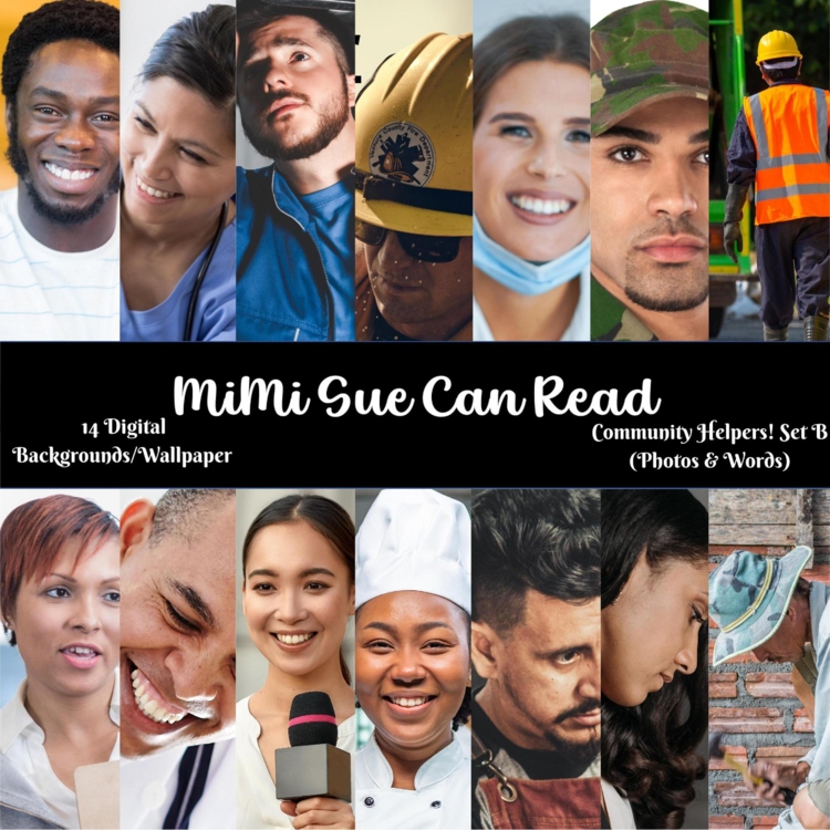 Community Helpers SET B (Photos & Words) 14 Digital Backgrounds/Wallpapers
