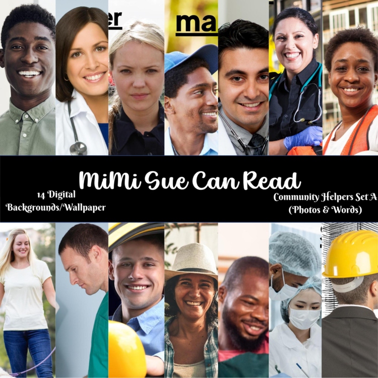 Community Helpers SET A (Photos & Words) 14 Digital Backgrounds/Wallpapers
