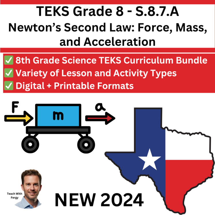 S.8.7.A Newton’s Second Law: Force, Mass, Acceleration | TEKS Science 8th Grade