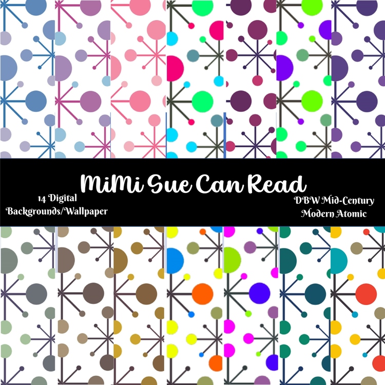 Mid-Century Modern Atomic Design 14 Digital Backgrounds/Wallpapers MCM