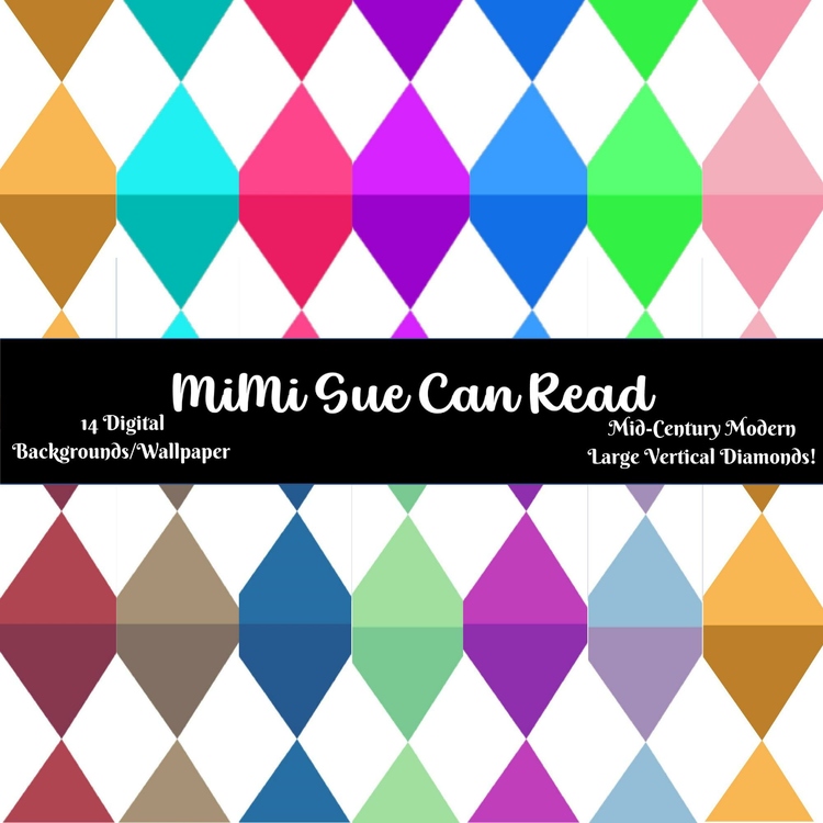 Mid-Century Modern Large Vertical Diamonds 14 Digital Backgrounds/Wallpapers