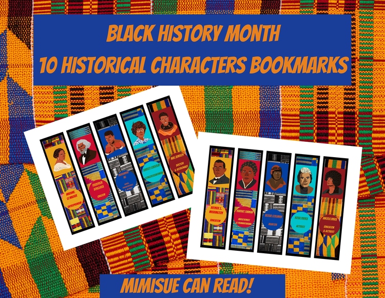 10 Black History Month Historical Characters Bookmarks/BHM